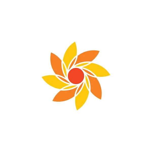 Abstrait Orange Souci Fleur Logo Icône Symbole Conception Illustration De Stock