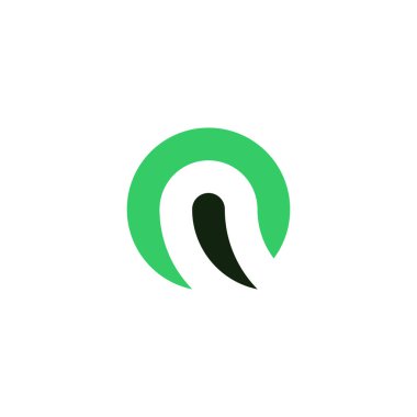 Q yeşil logo simgesi vektörü 