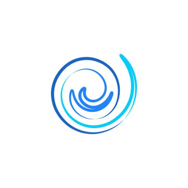 Su dalgası sembolü biçimlendirilmiş logo vektör simgesi tasarımı