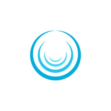 Su dalgası harfi o yuvarlak logo vektör simgesi tasarımı