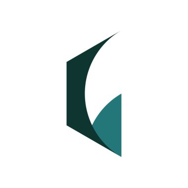 logo harfi l simgesi koyu yeşil vektör tasarımı