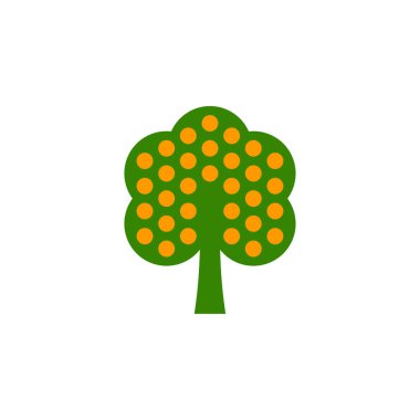 turuncu ağaç vektör logo tasarımı