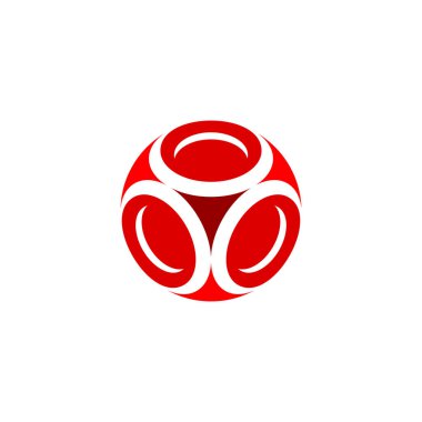 Kırmızı kan hücreleri daire vektör logosu tasarımı