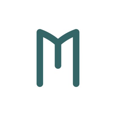 kalın çizgi harfi m logo simgesi vektör tasarımı