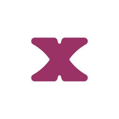 koyu kırmızı harf x logo vektör sembolü tasarımı