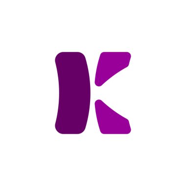 koyu morumsu K harfi logo vektör tasarımı