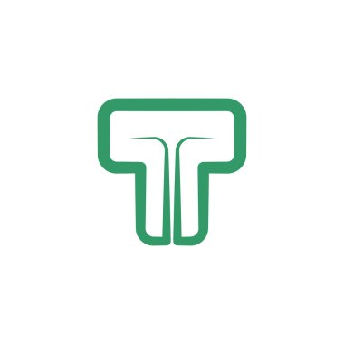 yeşil logo t harf vektör tasarımı