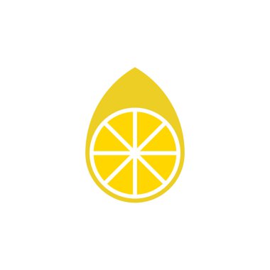 limon logosu sarı simge vektör tasarımı