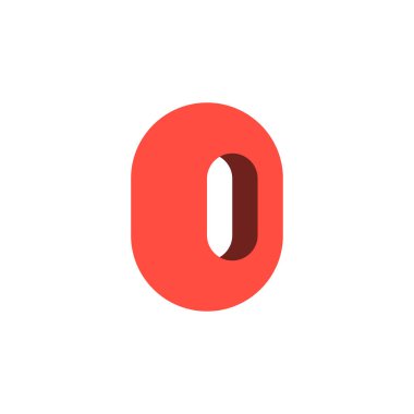 logo harfi o vektör kırmızı simge tasarımı