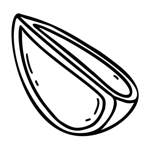 Slice Cut Citrus Fruit Piece Lime Vector Illustration Linear Hand — Stock Vector