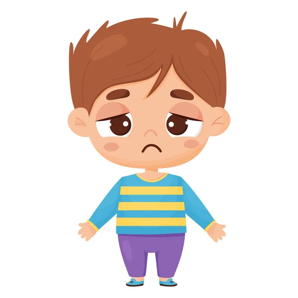 Emotion. Sad boy. Male character emotion. Vector illustration in cartoon styl