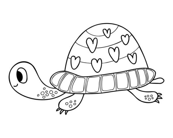 Jolie Tortue Illustration Vectorielle Dessin Dessin Dessin Animalier Pour Enfants — Image vectorielle