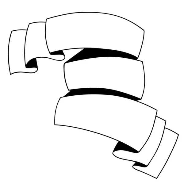 Bannières Ruban Seringues Linéaires Dessinées Main Vectorielles — Image vectorielle