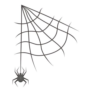 Cobweb with spider. Vector illustration. Conceptual element for Halloween holiday theme design, decor and print