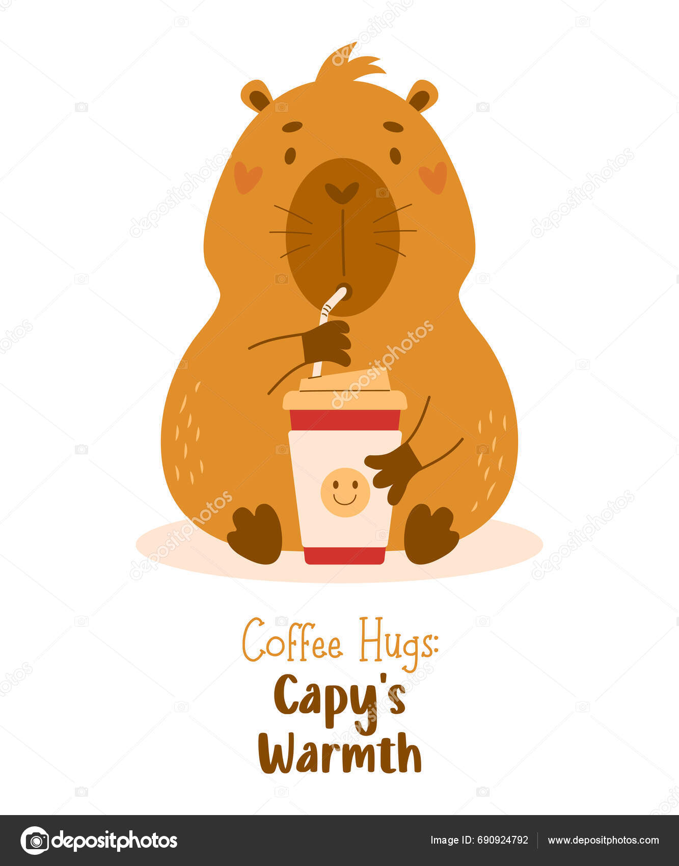 Ilustração Vetorial Do Estilo Cartoon De Capybara De Saudação De