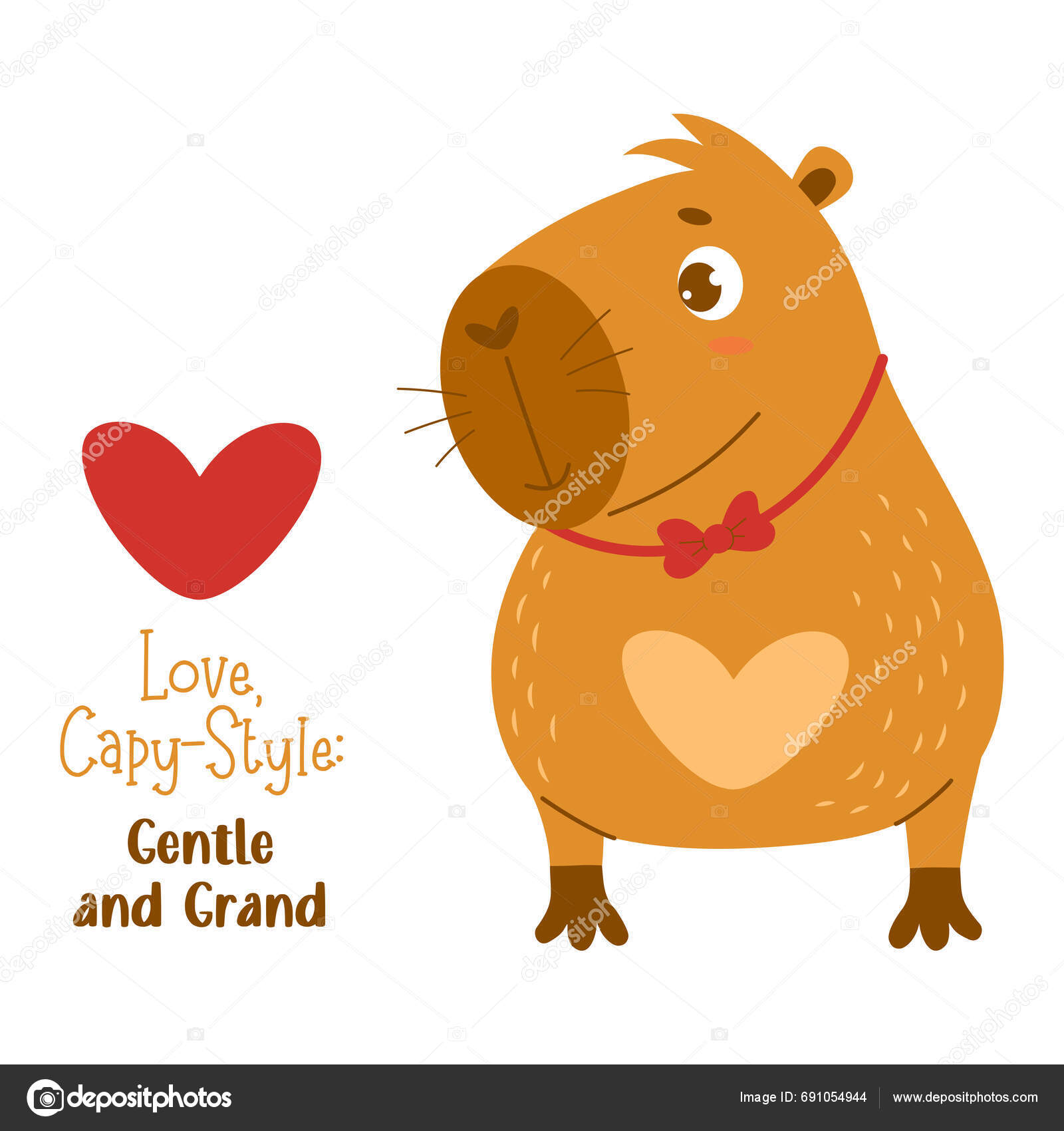 Personagem de desenho animado capibara expressando coleção de emoções  diferentes
