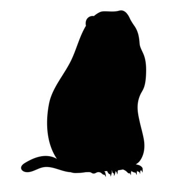 Siluet kemirgen hayvan köstebeği. El siyaha boyanmış. Tatil Köstebek Günü. Vektör illüstrasyonu