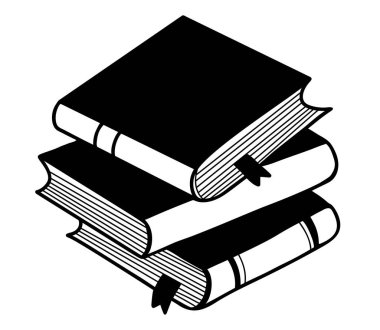 Bir yığın kitap karalama. Vektör çizimi. El çizimi 