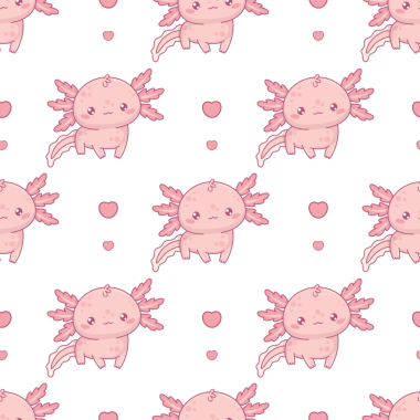 Kusursuz desenli, kalbi olan romantik, sevimli Axolotl.