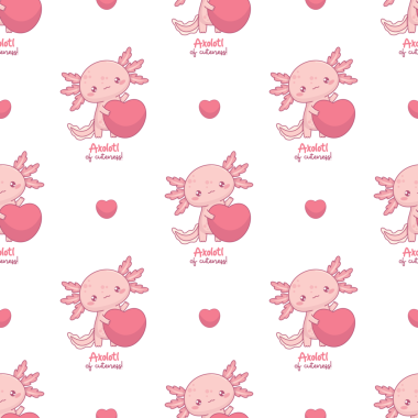 Kalpli, Axolotl 'a aşık, kusursuz bir sevgililer günü kartı.