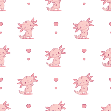 Romantik, kusursuz desenli küçük çizgi film Axolotl!