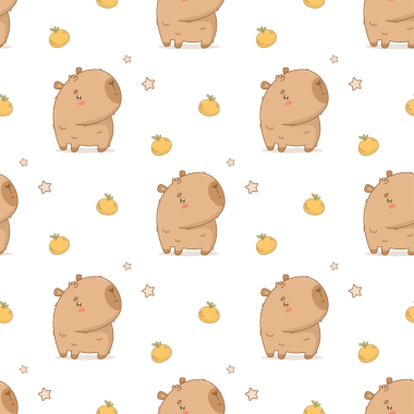 Kusursuz desen. Tatlı sakin Capybara