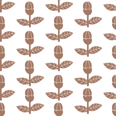 Minimum botanik bitkileri olan kusursuz çiçek deseni