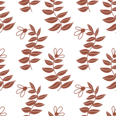 Kusursuz çiçek deseni. Yaprakları olan zarif bir dal