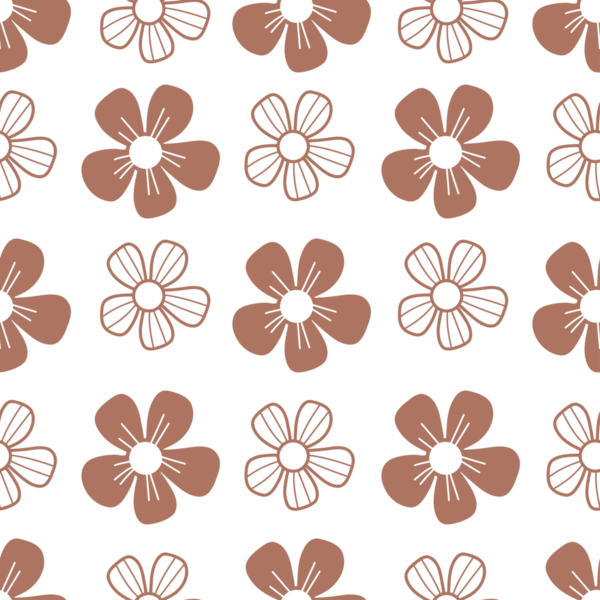 Çiçeksiz desen. Minimalist kahverengi çiçekleri aç