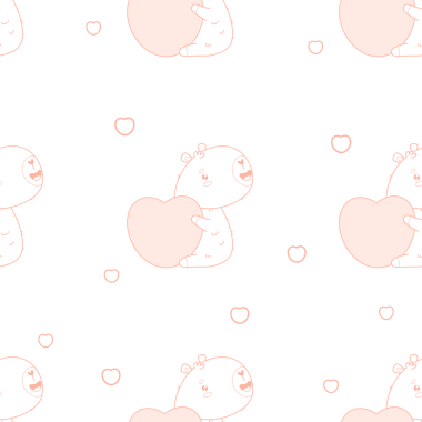 Kusursuz romantik model. Büyük kalpli kapibaranın taslağı