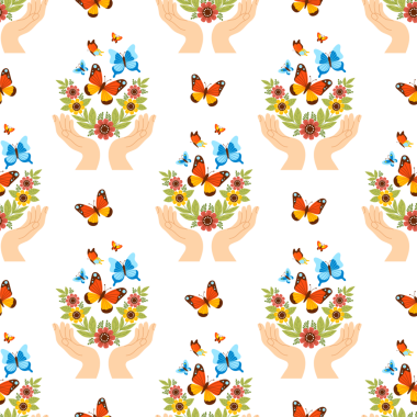 Kusursuz desen. Renkli Kelebekler