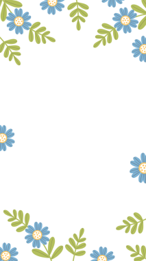Mavi Çiçekli Çerçeve