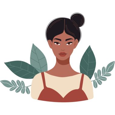 Yapraklı Güzel Afrikalı Amerikalı Kadın