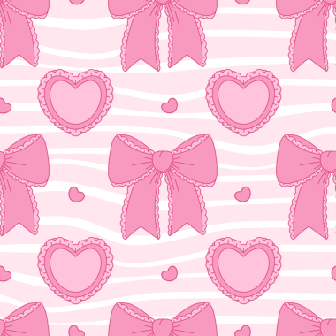 Klasik, Kusursuz Şablon Coquette Pembe Fiyonk ve Yürek Dansçı Arkaplanda. Kız Titreşimi