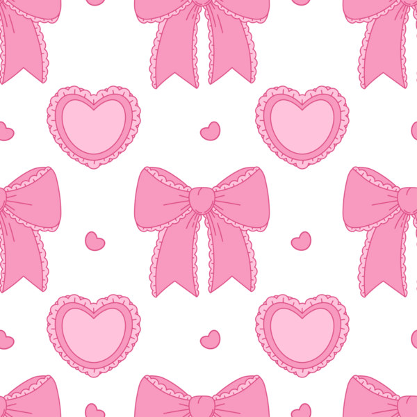 Klasik, kusursuz desenli Coquette Pembe Fiyonk ve Kalp. Kız Titreşimi