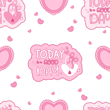 Klasik Coquette Pembe Şablonu. Arkaplanda Asma Kilit Aşkı Okunmuş Mektuplar