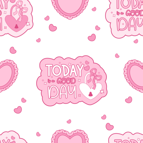 Klasik Coquette Pembe Şablonu. Arkaplanda Asma Kilit Aşkı Okunmuş Mektuplar