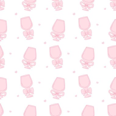 Beyaz Arkaplanda Kokteyl Kurdeleli Pembe Cam Kokteyl Taslak Şablonu. Klasik estetik içecek. Romantik kız içeceği. Çizgi çizimi arka plan şablonu. Vektör illüstrasyonu