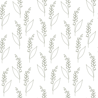 Kusursuz desenli çiçekli vadi zambağı. Bir Aralıksız Çizgi Çizimi