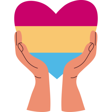 Gurur Ayı. LGBTQ Pansexual Pride Heart in Hands