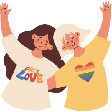 Mutlu LGBT Kadın Lezbiyenler. LGBTQ Onur Yürüyüşü