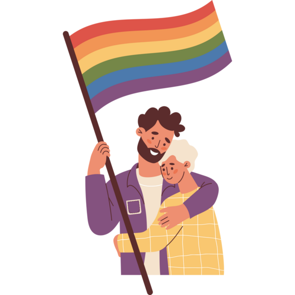 LGBQ insanları ve Gökkuşağı Bayrağı. Gurur Ayı