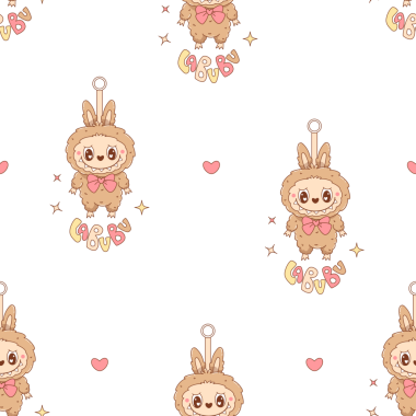 Kusursuz desenli Komik Sevimli Canavar anahtarlıklı Oyuncak Labubu