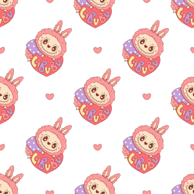 Kusursuz desenli Sevimli Canavar Oyuncak Labubu Kalpli