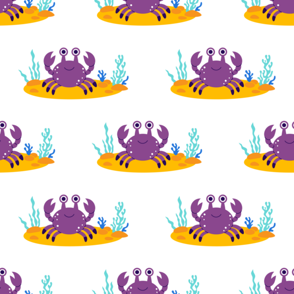 Su altı Kusursuz Düzen. Tatlı yengeç ve deniz yosunu, kumlu deniz yatağı.