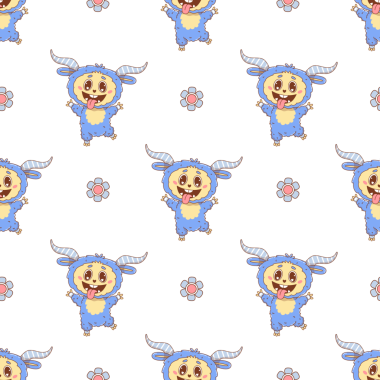 Sevimli, neşeli Mavi Canavar 'la kusursuz bir düzen.