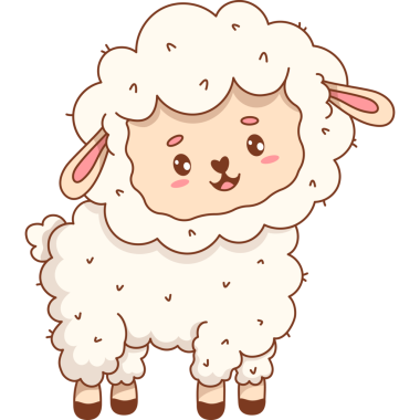 Şirin Beyaz Koyun. Sevimli Çiftlik Hayvanı