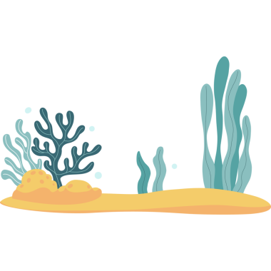 Tropikal Deniz Bitkileri, yosun ve mercan deniz tabanında