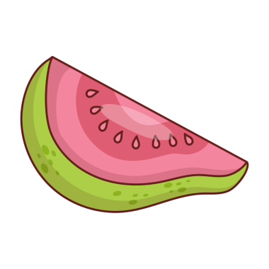 Pembe tropikal Guava Meyve dilimi etiketi