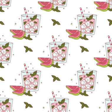 Buzlu ve naneli Guava içeceğiyle kusursuz desenli. Yaz Tazeleyici Kokteyl